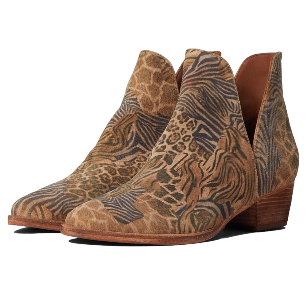 FREE PEOPLE Women’s Animal Charm Suede Booties Tan Size 38.5 (US 8) NIB